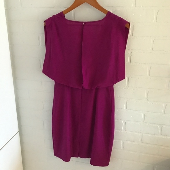 Jacob Chic Mini Dress Gorgeous Cap sleeve Boxy flowy magenta Hot Pink Barbie M - Picture 8 of 14